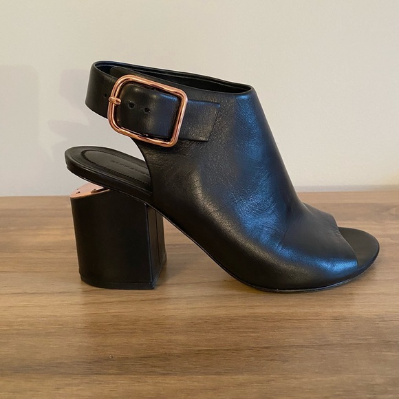 Alexander Wang Black Leather Peep Toe Sandal Bootie - Picture 7 of 9